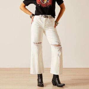 ARIAT‎ women’s ultra high-rise tomboy wide jeans white size 26